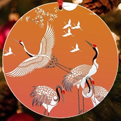 Japanese Crane Painting Of Birds Uv Print Acrylic Ornament Round