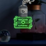 Flower Frame Graphic LED Key Chain Front