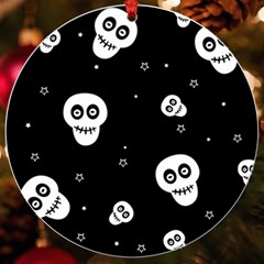 Skull Pattern Uv Print Acrylic Ornament Round