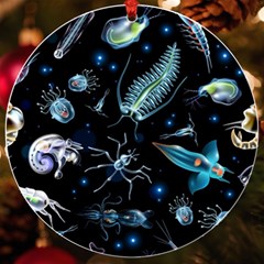 Colorful Abstract Pattern Consisting Glowing Lights Luminescent Images Marine Plankton Dark Backgrou Uv Print Acrylic Ornament Round