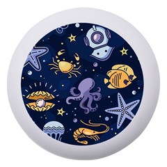 Marine Seamless Pattern Thin Line Memphis Style Dento Box With Mirror