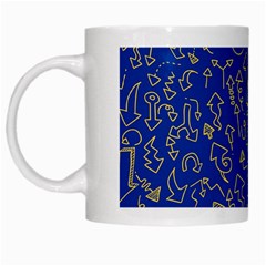 Arrow Doodle Drawing Background White Mug