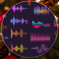 Colorful Sound Wave Set Uv Print Acrylic Ornament Round