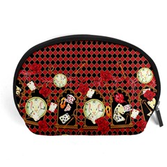 Checkered Red Alice Wonderland Print Accessory Pouch 