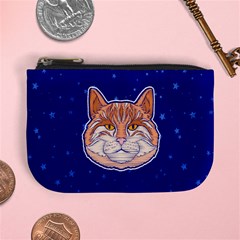 Dark Blue Cats Kitten Galaxy Pet Kitty Animals Mini Coin Purse