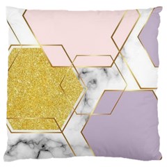 Geometric , Geometric, Gold, Marble, Pattern, Pink, Purple, Large Cushion Case (one Side)