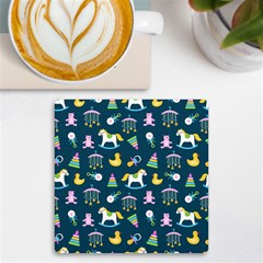 Cute Babies Toys Seamless Pattern Uv Print Square Tile Coaster 
