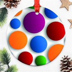 Abstract Dots Colorful Round Ornament (two Sides)
