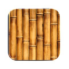 Brown Bamboo Texture  Square Metal Box (black)