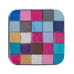 Tile, Colorful, Squares, Texture Square Metal Box (black)
