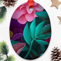 Flowers, Mate, Pink, Purple, Stock Wall Ornament (oval)