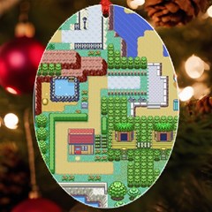 Pixel Map Game Uv Print Acrylic Ornament Oval