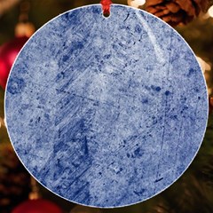 Blue Grunge Texture, Wall Texture, Blue Retro Background Uv Print Acrylic Ornament Round