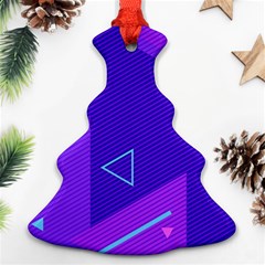 Purple Geometric Abstraction, Purple Neon Background Christmas Tree Ornament (two Sides)