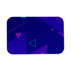 Purple Geometric Abstraction, Purple Neon Background Open Lid Metal Box (silver)  