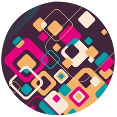 Colorful Abstract Background, Geometric Background Wooden Bottle Opener (round)