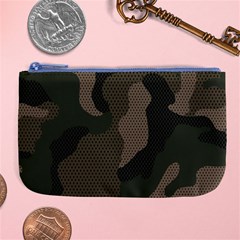 Camo, Abstract, Beige, Black, Brown Military, Mixed, Olive Large Coin Purse