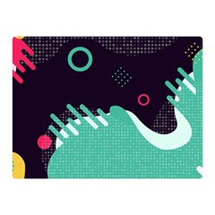 Colorful Background, Material Design, Geometric Shapes Two Sides Premium Plush Fleece Blanket (mini)