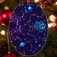 Realistic Night Sky With Constellations Uv Print Acrylic Ornament Oval