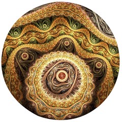 Fractals, Floral Ornaments, Waves Wooden Bottle Opener (round)