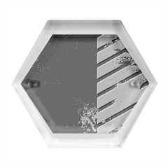 Grunge Lines Stone Textures, Background With Lines Hexagon Wood Jewelry Box