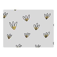Pattern Leaves Daisies Print Two Sides Premium Plush Fleece Blanket (mini)