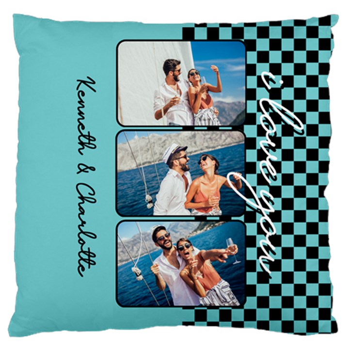 Personalized Photo Grid Standard Premium Plush Fleece Cushion Case (Two Sides)