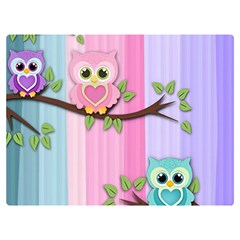 Owls Family Stripe Tree Two Sides Premium Plush Fleece Blanket (baby Size)
