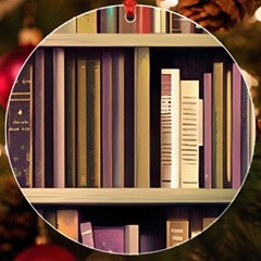 Books Bookshelves Office Fantasy Background Artwork Book Cover Apothecary Book Nook Literature Libra Uv Print Acrylic Ornament Round