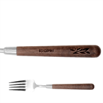 Personalized Flower Stainless Steel Fork with wooden Handle  Stainless Steel Fork With Wooden Handle Fork