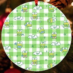 Frog Cartoon Pattern Cloud Animal Cute Seamless Uv Print Acrylic Ornament Round