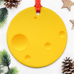 Cheese Texture, Yellow Backgronds, Food Textures, Slices Of Cheese Round Ornament (two Sides)