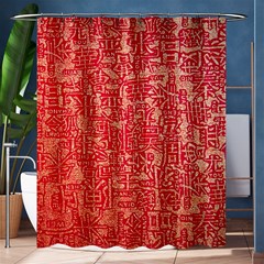 Chinese Hieroglyphs Patterns, Chinese Ornaments, Red Chinese Shower Curtain 60  X 72  (medium) 