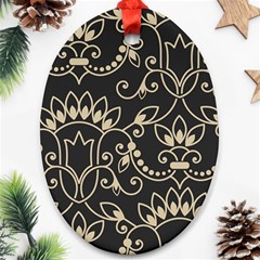 Decorative Ornament Texture, Retro Floral Texture, Vintage Texture, Gray Ornament (oval)