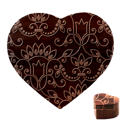 Decorative Ornament Texture, Retro Floral Texture, Vintage Texture, Gray Heart Wood Jewelry Box
