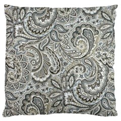 Gray Paisley Texture, Paisley Large Cushion Case (one Side)