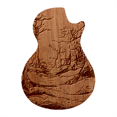 Trees Tree Forest Mystical Forest Nature Junk Journal Scrapbooking Landscape Nature Guitar Shape Wood Guitar Pick Holder Case And Picks Set