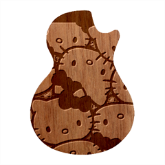 Hello Kitty, Pattern, Red Guitar Shape Wood Guitar Pick Holder Case And Picks Set