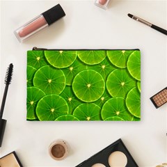 Lime Textures Macro, Tropical Fruits, Citrus Fruits, Green Lemon Texture Cosmetic Bag (medium)