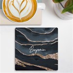 Personalized Gold Glitter Marble Name Any Text UV Print Square Tile Coaster UV Print Square Tile Coaster  Front