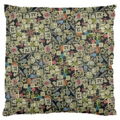 Sticker Collage Motif Pattern Black Backgrond 16  Baby Flannel Cushion Case (two Sides)