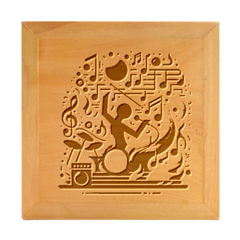 Abstract Drummer Wood Photo Frame Cube