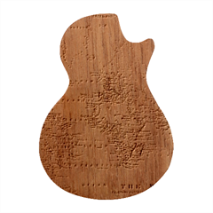 Vintage World Map Guitar Shape Wood Guitar Pick Holder Case And Picks Set