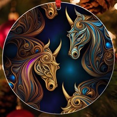 Pattern With Horses Uv Print Acrylic Ornament Round