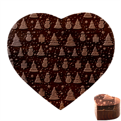 Snow Snowman Tree Christmas Tree Heart Wood Jewelry Box
