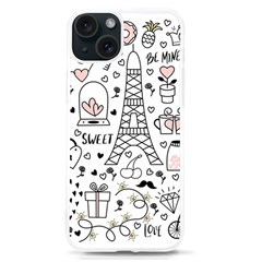 Big Collection With Hand Drawn Objects Valentines Day Iphone 15 Tpu Uv Print Case