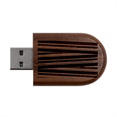 Red-white-blue-patriotic-ribbons Wood Oval Usb Flash Drive
