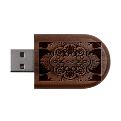 Florales Muster Wood Oval Usb Flash Drive