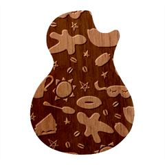 Seamless-pattern-with-breakfast-symbols-morning-coffee Guitar Shape Wood Guitar Pick Holder Case And Picks Set