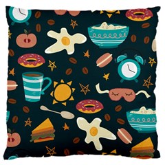 Seamless-pattern-with-breakfast-symbols-morning-coffee 16  Baby Flannel Cushion Case (two Sides)
